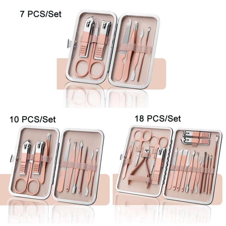 Stainless Steel Nail Clipper Set Beauty Eyebrow Trimmer, Color: 10 PCS/Set (Gold)