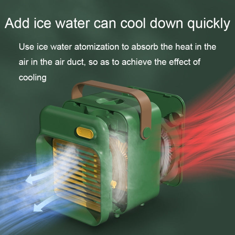 F05 USB Portable Mini Multifunctional Spray Cooling Fan, Spec: Battery Model (Green)