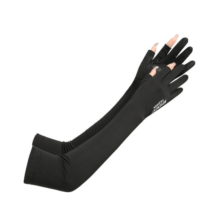 1 Pair Summer Icy Sleeves Driving Sunscreen Arm Guards Anti-UV Ice Silk Gloves, Size: One Code