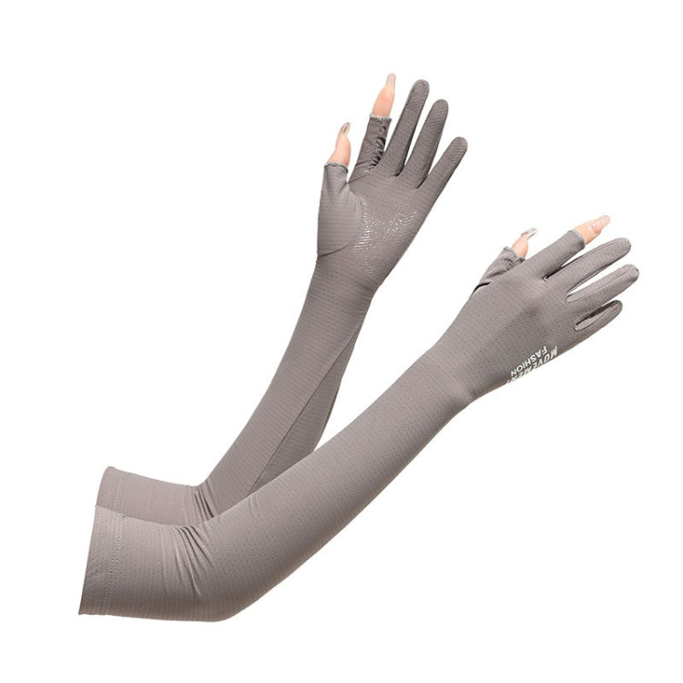 1 Pair Summer Icy Sleeves Driving Sunscreen Arm Guards Anti-UV Ice Silk Gloves, Size: One Code