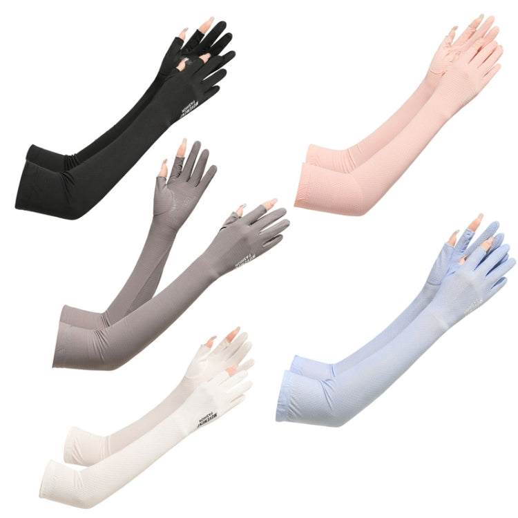 1 Pair Summer Icy Sleeves Driving Sunscreen Arm Guards Anti-UV Ice Silk Gloves, Size: One Code