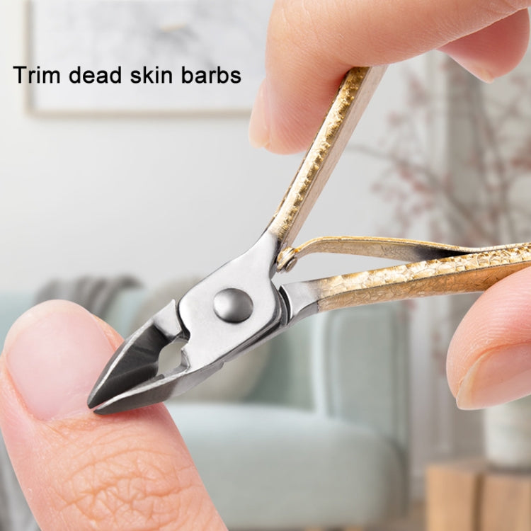 15 PCS/Set Gold Foil Textured Nail Clippers Beauty Tweezers Manicure Kit Tools