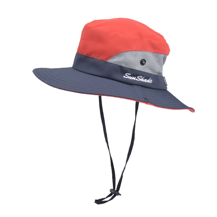 9002 Summer Women Outdoor Sun Hats Fisherman Hat With Ponytail Hole