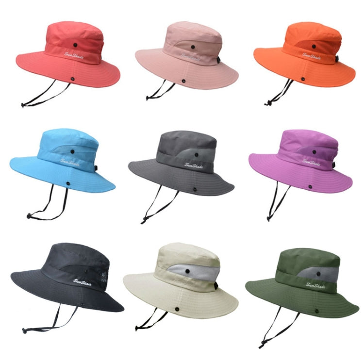 9002 Summer Women Outdoor Sun Hats Fisherman Hat With Ponytail Hole