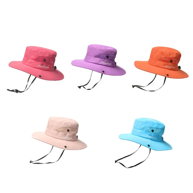 9002 Summer Women Outdoor Sun Hats Fisherman Hat With Ponytail Hole