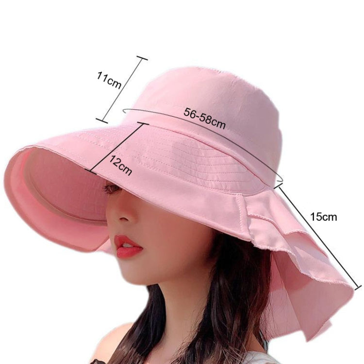 8062 Women Summer Neck Protection Sunscreen Hat Large Brim Fisherman Hat