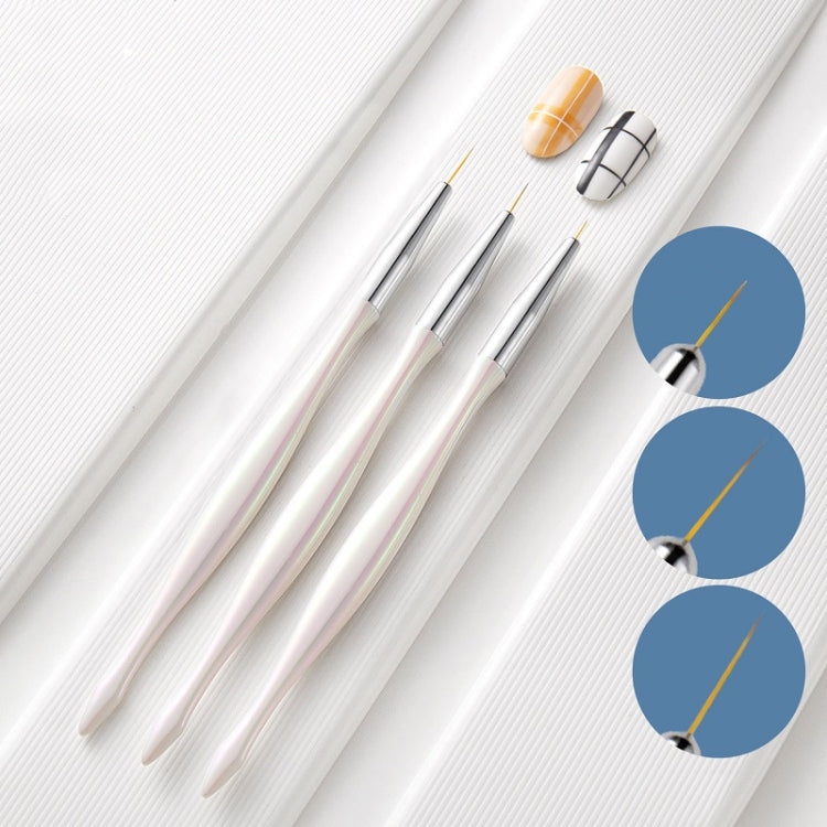 2 Packs Crystal Light Therapy Pull Line Smudge Nail Pen, Color: 3 PCS/Set White Pearl