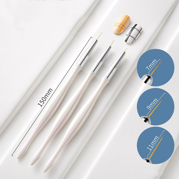 2 Packs Crystal Light Therapy Pull Line Smudge Nail Pen, Color: 3 PCS/Set White Pearl