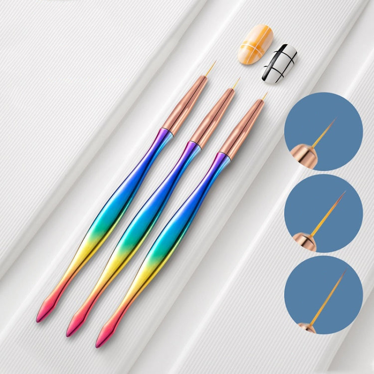 2 Packs Crystal Light Therapy Pull Line Smudge Nail Pen, Color: 3 PCS/Set Gradient