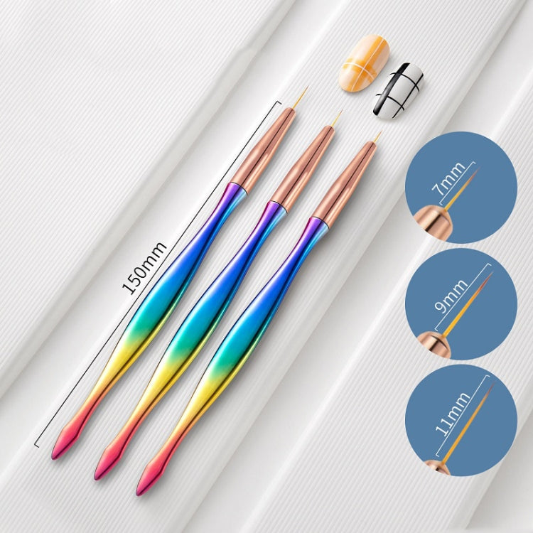 2 Packs Crystal Light Therapy Pull Line Smudge Nail Pen, Color: 3 PCS/Set Gradient