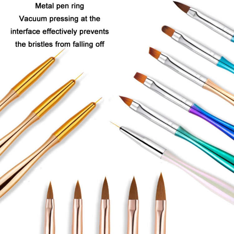 2 Packs Crystal Light Therapy Pull Line Smudge Nail Pen, Color: 3 PCS/Set Gradient