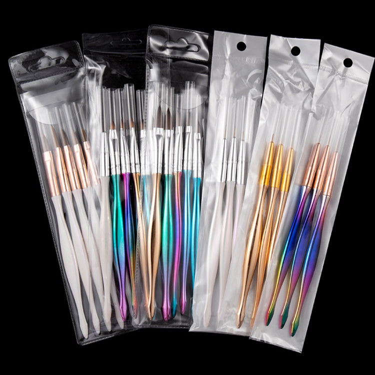 2 Packs Crystal Light Therapy Pull Line Smudge Nail Pen, Color: 5 PCS/Set White Pearl