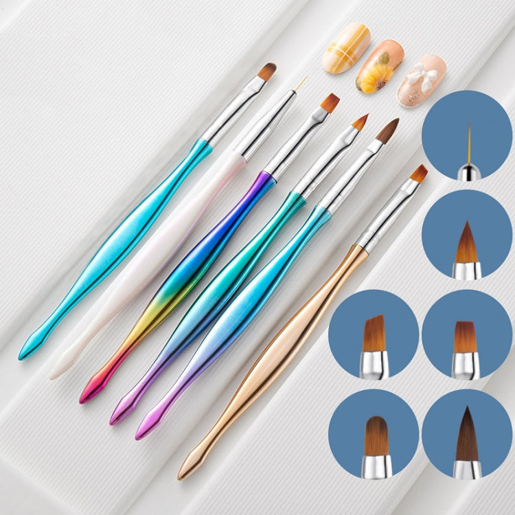 2 Packs Crystal Light Therapy Pull Line Smudge Nail Pen, Color: 6 PCS/Set Gradient+Pearl White