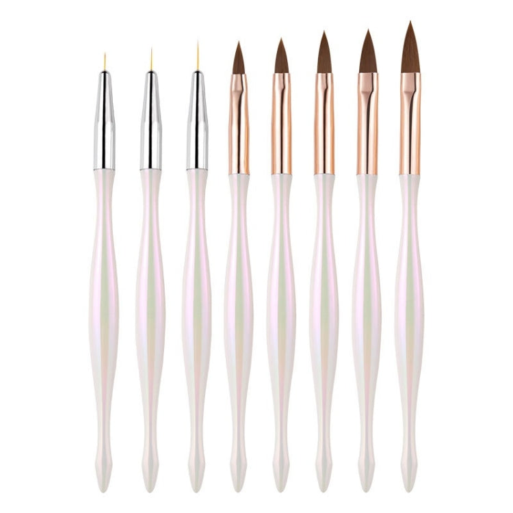 2 Packs Crystal Light Therapy Pull Line Smudge Nail Pen, Color: 8 PCS/Set White Pearl