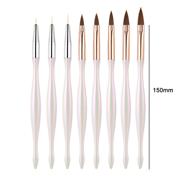 2 Packs Crystal Light Therapy Pull Line Smudge Nail Pen, Color: 8 PCS/Set White Pearl