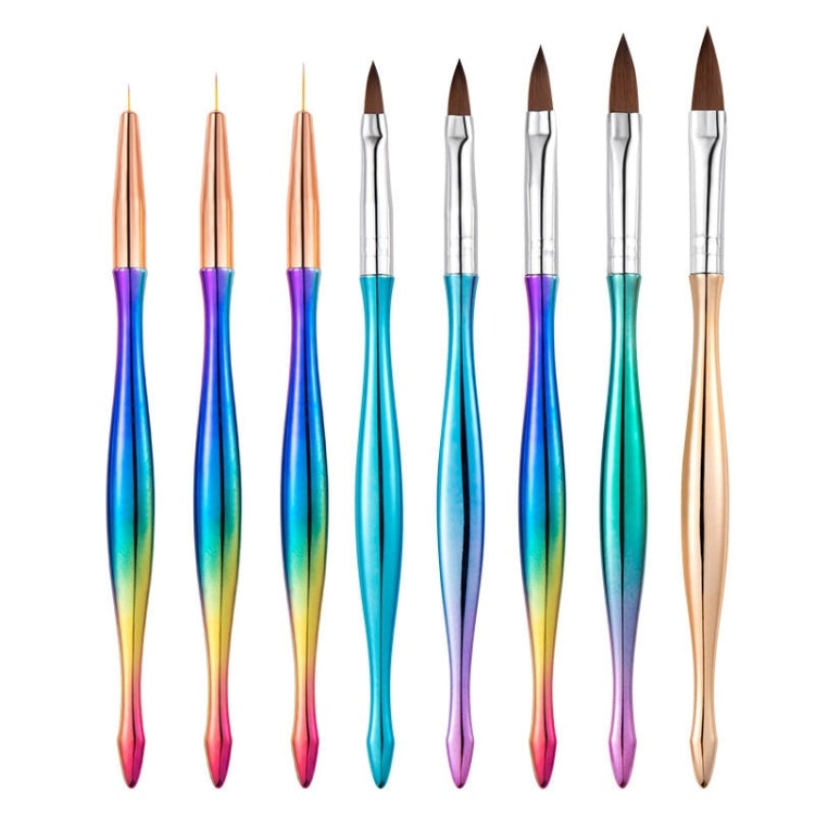 2 Packs Crystal Light Therapy Pull Line Smudge Nail Pen, Color: 8 PCS/Set Gradient