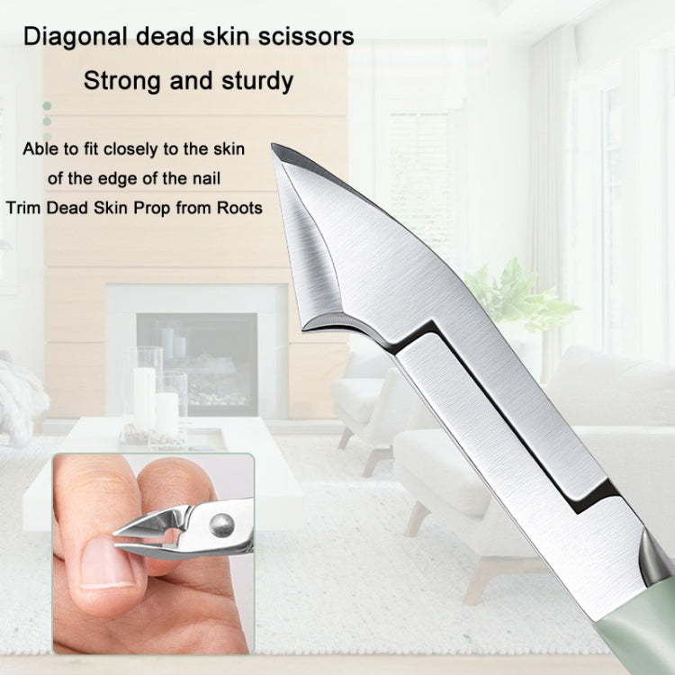 Stainless Steel Nail Clipper Nail Art Tool Set, Color: 16 PCS/Set (Green)