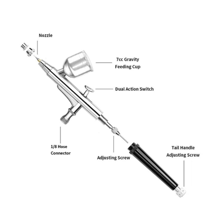 130 Coloring Spray Paint Pen Inkjet Tattoo Pen Airbrush Pen, Model: Silver Tail 0.5mm Caliber