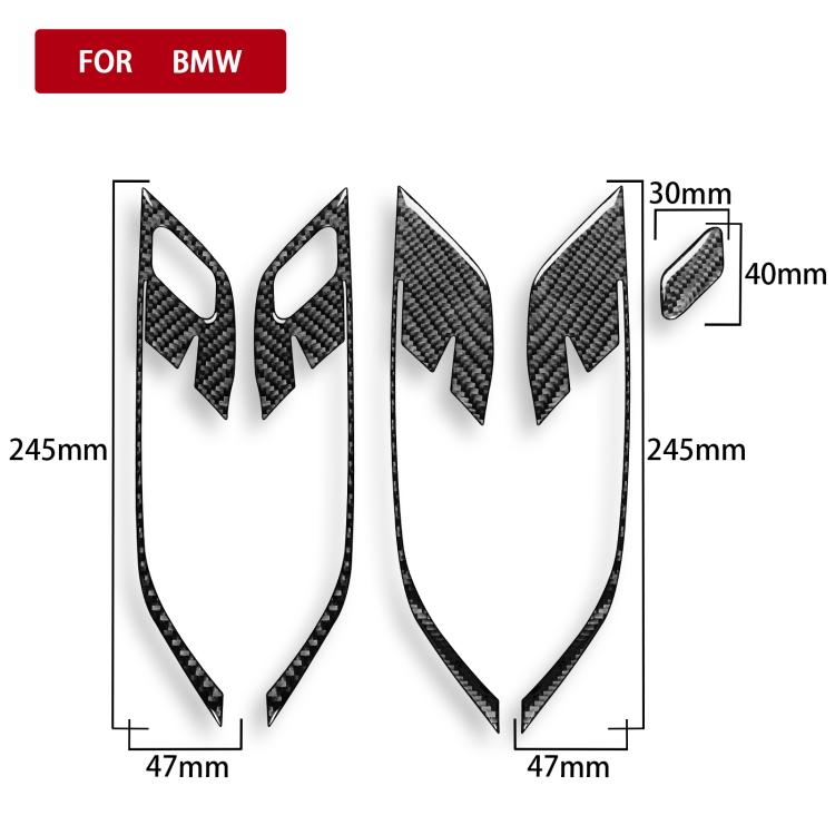 For BMW X1 F48/X2 F39 5pcs /Set Left-Hand Drive Door Handle Frame Sticker - Black