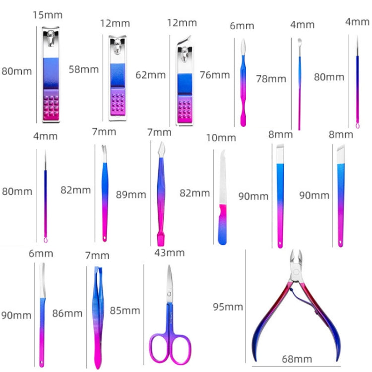 7 PCS/Set Stainless Steel Bright Beauty Nail Clipper Trimming Set