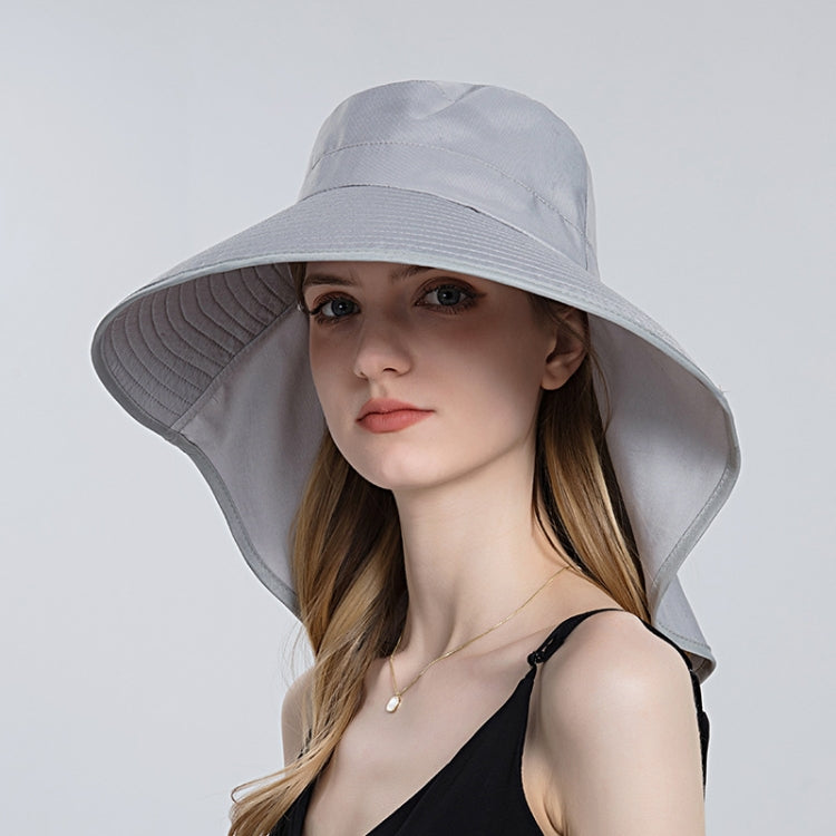8112 Ladies Sunshade Large Brim Ponytail Bucket Hat