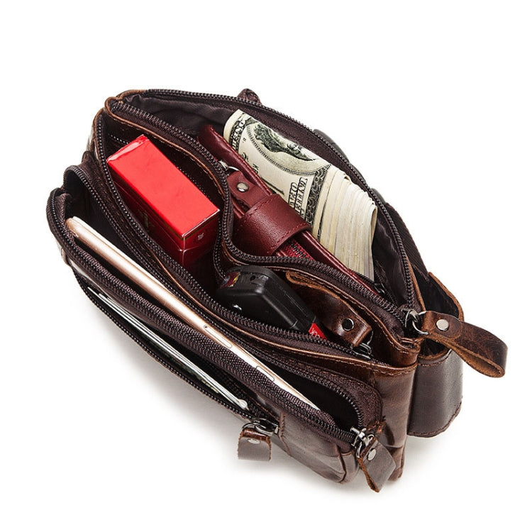 MH562 Leather Men Waste Bags Multifunctional Retro Messenger Bag