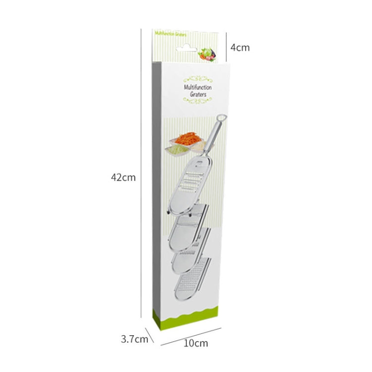 Stainless Steel Vegetable Cutter Grater, Specification:  4 Blades+Hand Guard Colorful Box
