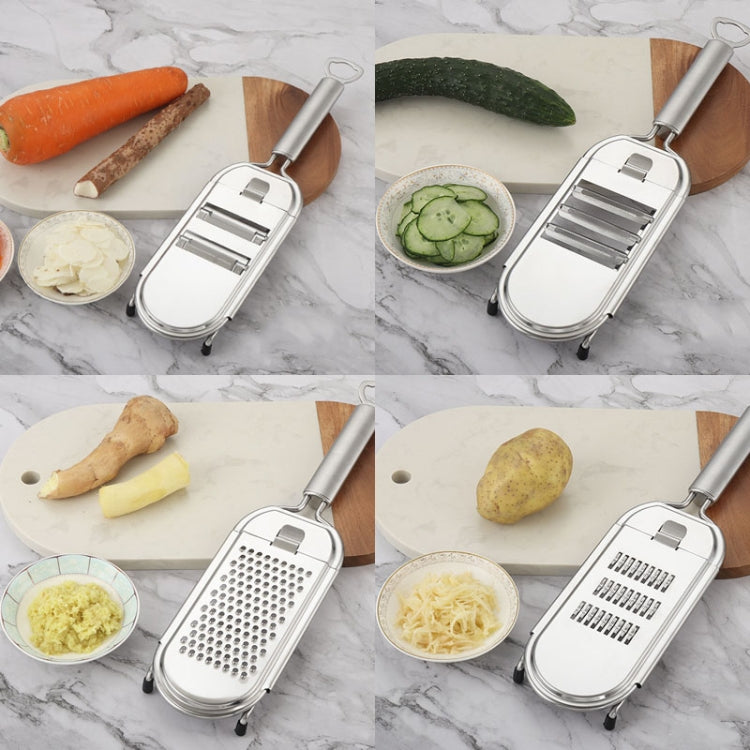 Stainless Steel Vegetable Cutter Grater, Specification:  4 Blades+Hand Guard Colorful Box