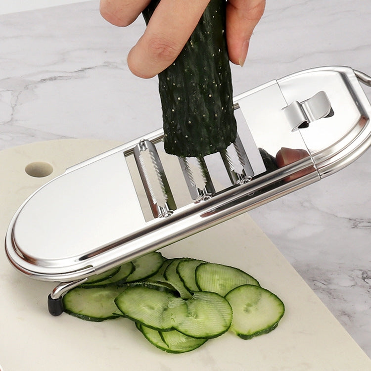Stainless Steel Vegetable Cutter Grater, Specification:  4 Blades+Hand Guard Colorful Box