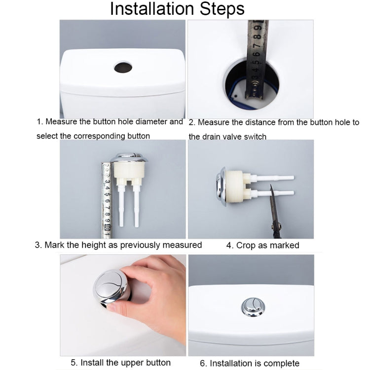Toilet Tank Stainless Steel Spring Single and Double Buttons, Spec: 2 Buttons 48mm