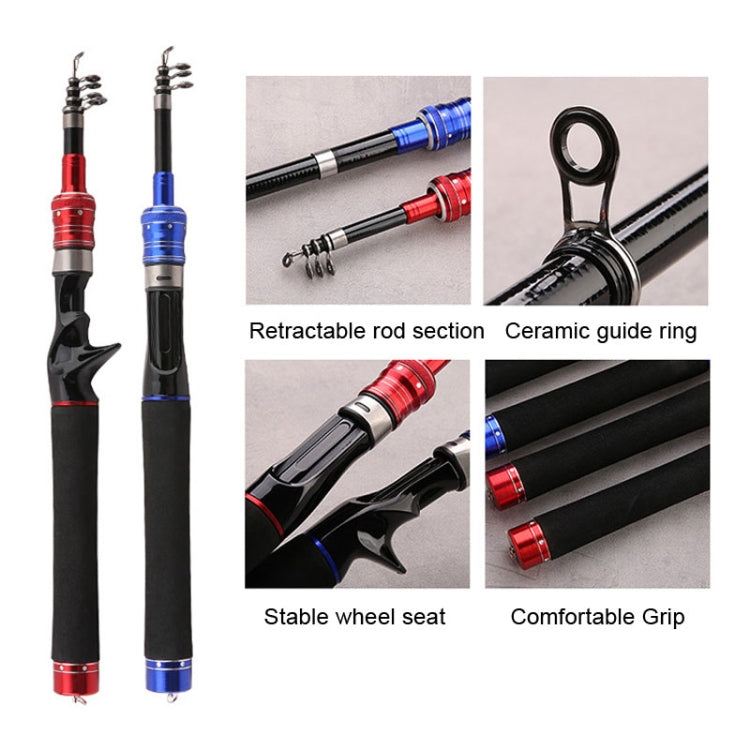 Telescopic Lure Rod Mini Fishing Rod Portable Fishing Tackle, Length: 2.1m