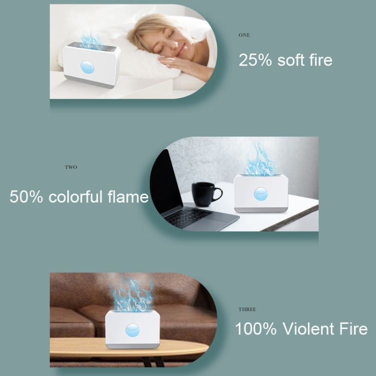 Simulation Flame Humidifier Aroma Diffuser With Remote Control, Color: Two -color Flame White