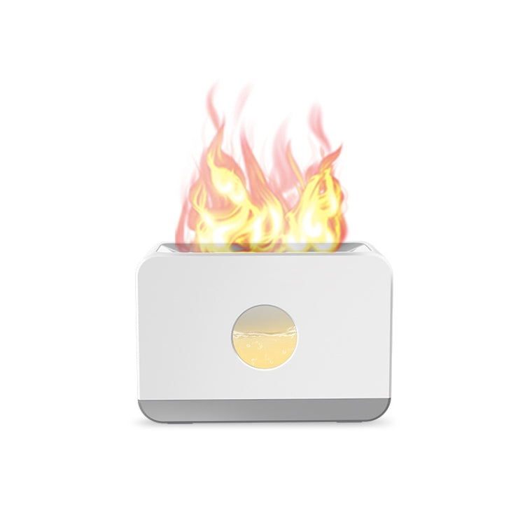 Simulation Flame Humidifier Aroma Diffuser With Remote Control, Color:  Red Light White