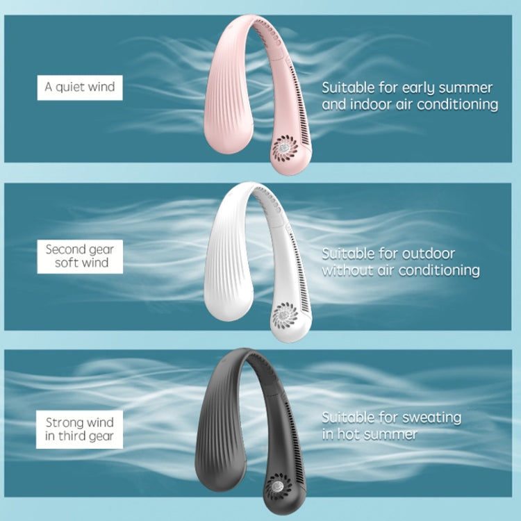 Lazy Hanging Neck Fan Bladeless Silent Sports Fan,Model: T36 Pink 3000 mAh
