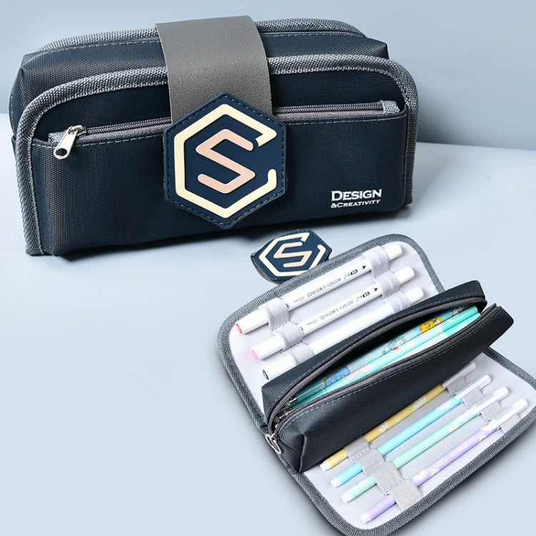 Detachable Simple Canvas Pencil Case Large Capacity Pencil Bag