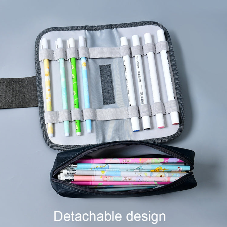 Detachable Simple Canvas Pencil Case Large Capacity Pencil Bag