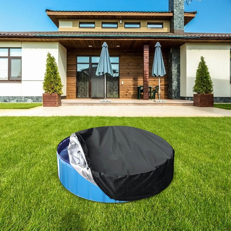 Foldable Round Sunscreen Dustproof Swimming Pool Cover, Specification: Black+Silver 82x30cm