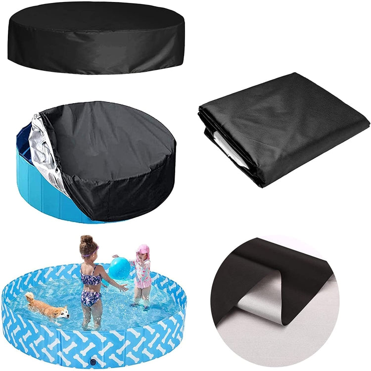 Foldable Round Sunscreen Dustproof Swimming Pool Cover, Specification: Black+Silver 122x30cm