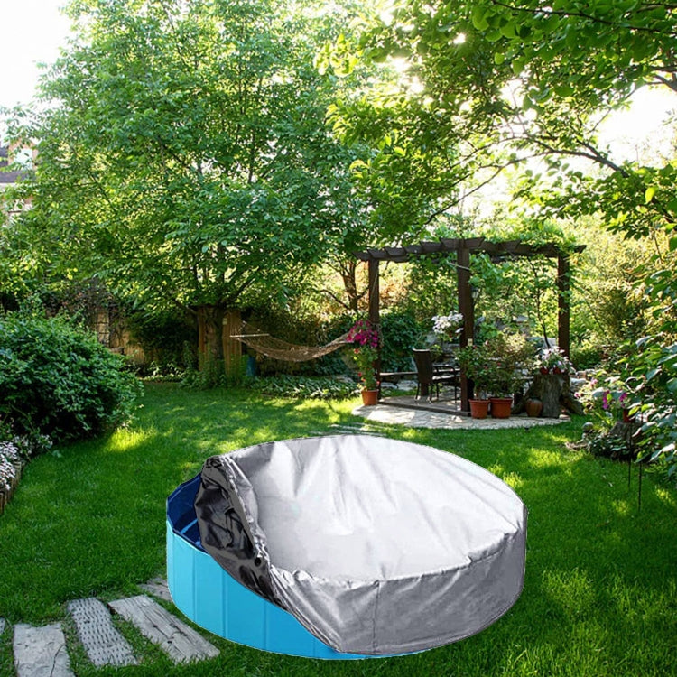 Foldable Round Sunscreen Dustproof Swimming Pool Cover, Specification: Silver+Black 122x30cm