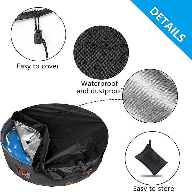 Foldable Round Sunscreen Dustproof Swimming Pool Cover, Specification: Silver+Black 122x30cm