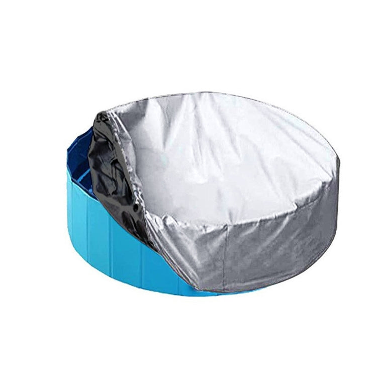Foldable Round Sunscreen Dustproof Swimming Pool Cover, Specification: Silver+Black 162x30cm