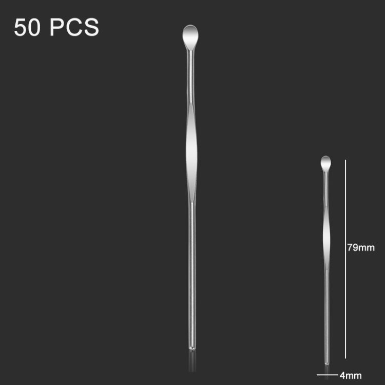 50 PCS Stainless Steel Ear Scoop Ear Picking Tool(79x4mm)