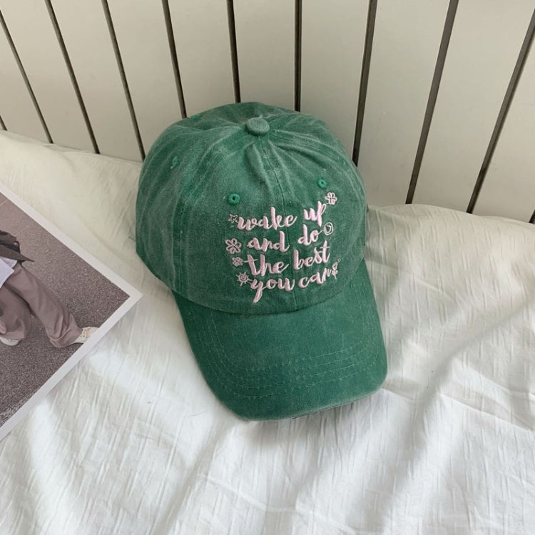 Contrast Color Flower English Embroidery Retro Soft Top Baseball Cap