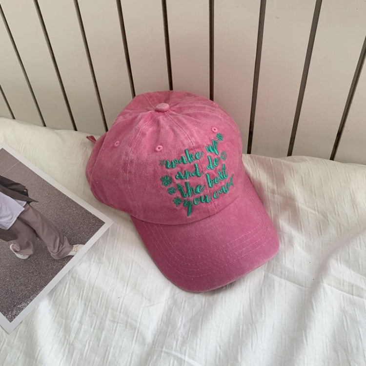 Contrast Color Flower English Embroidery Retro Soft Top Baseball Cap