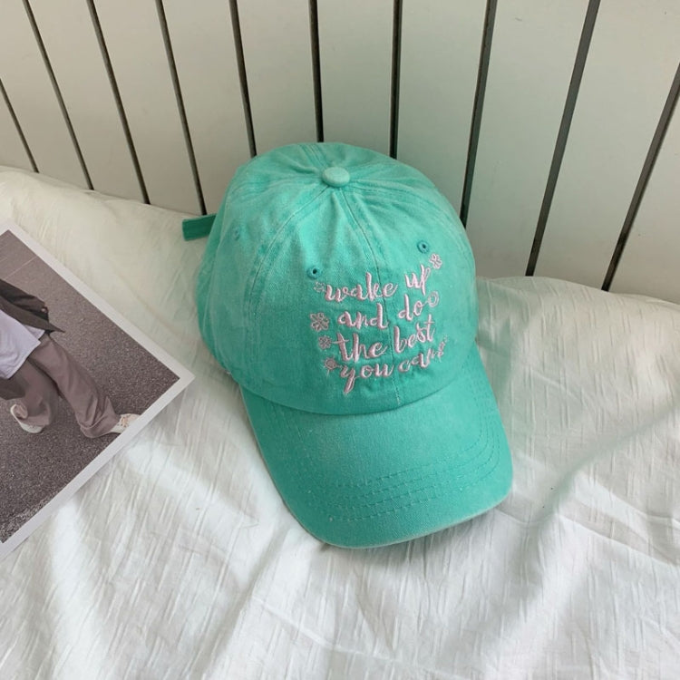 Contrast Color Flower English Embroidery Retro Soft Top Baseball Cap