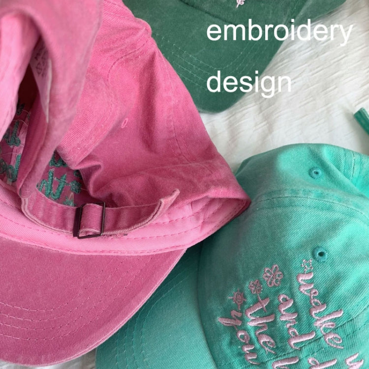 Contrast Color Flower English Embroidery Retro Soft Top Baseball Cap