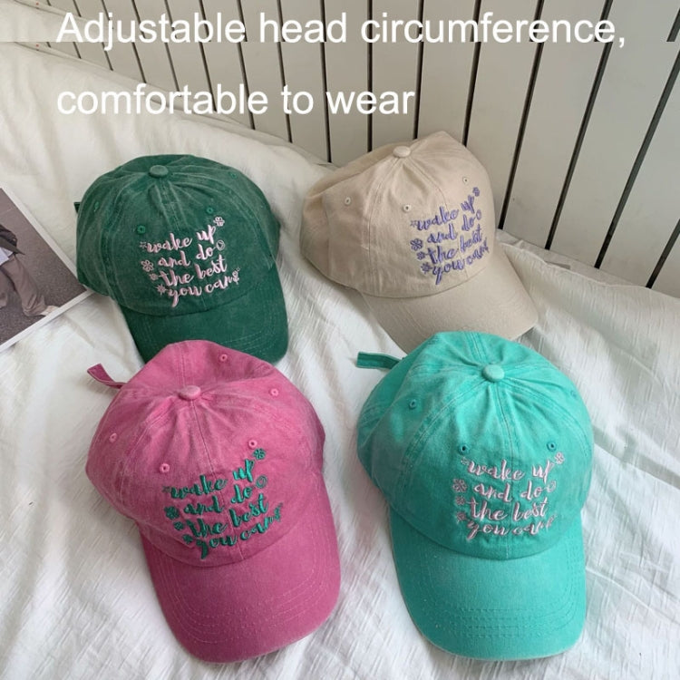 Contrast Color Flower English Embroidery Retro Soft Top Baseball Cap