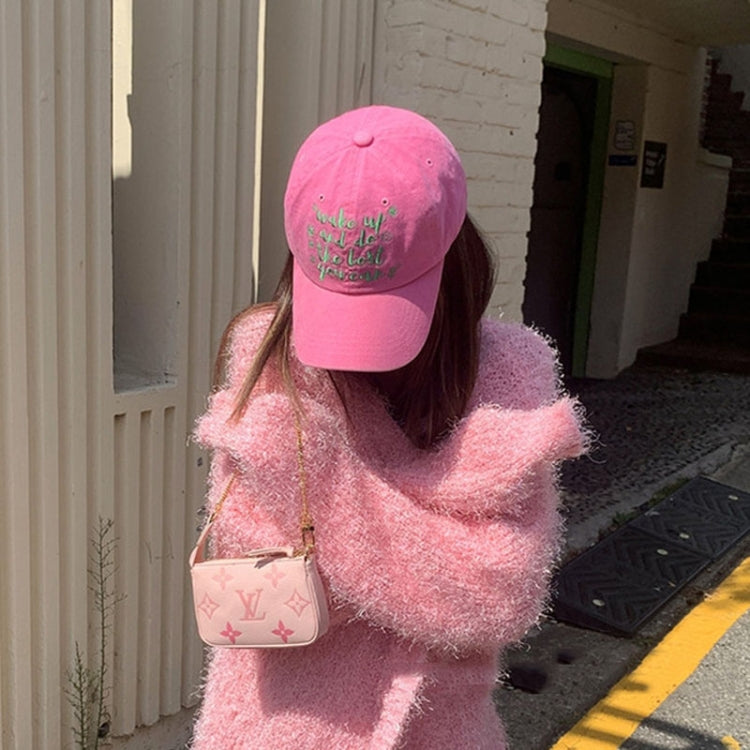 Contrast Color Flower English Embroidery Retro Soft Top Baseball Cap