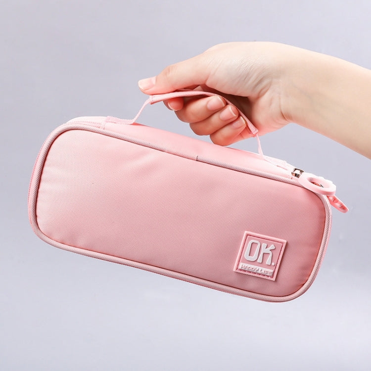 Multifunctional Pencil Case Built-in Writable Whiteboard With 1 Erasable Pen, Color: Pink