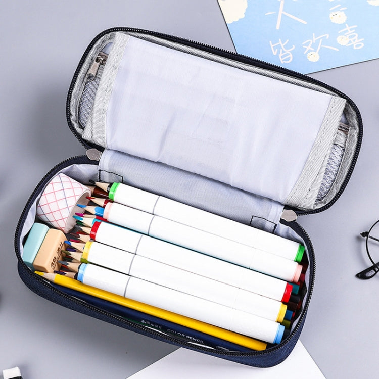 Multifunctional Pencil Case Built-in Writable Whiteboard With 1 Erasable Pen, Color: Navy Blue